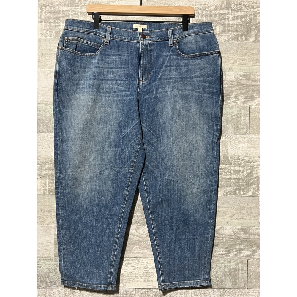Eileen Fisher Ankle Cropped Tapered Blue Jeans Womens 16 NWT